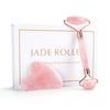 Natural Rose Quartz Jade Roller & Gua Sha Set.