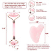 Natural Rose Quartz Jade Roller & Gua Sha Set