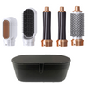 5 in 1 hot air styler, airwrap, dupe, hot hair brush, 5 attachments, faux leather case, travel case